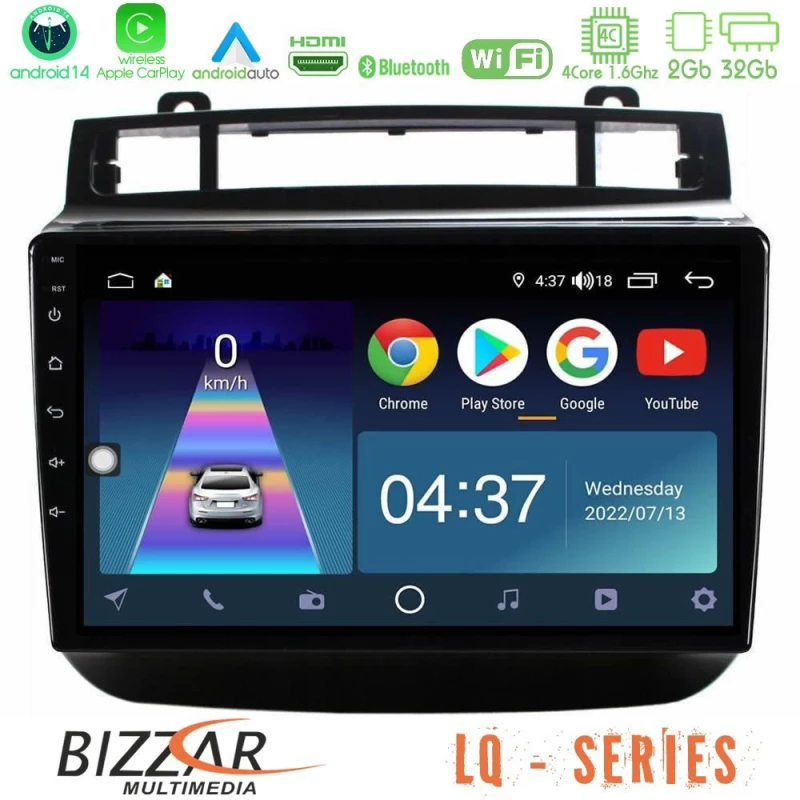 Bizzar lq Series 4core Android14 2+32gb vw Touareg 2011-2018 Navigation Multimedia Tablet 9" με Carplay & Android Auto u-lq-Vw0966