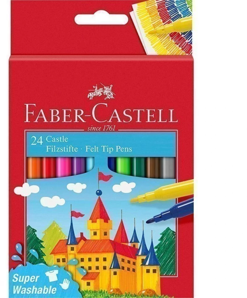 Μαρκαδόροι Faber-Castell Super Washable 24 Χρώματα 554202