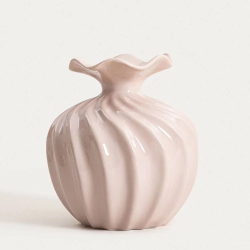 Βάζο Κεραμικό Aurelia 243780 765520 16,5x16,5x19cm Light Pink Homla Κεραμικό