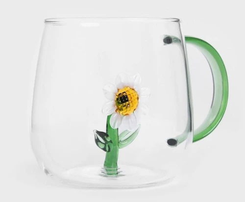 Φλυτζάνι Γυάλινο Girasol 234269 724558 400ml Clear-Green Homla Γυαλί