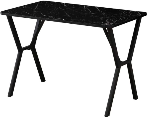 Τραπέζι Elma 110x70x74cm Marble Effect Black Μοριοσανίδα, Μελαμίνη