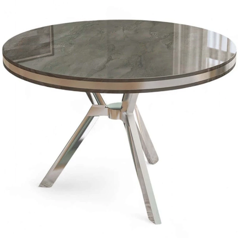 Τραπέζι Mos 240CHR2111 Φ90x74cm Anthracite-Chrome Μοριοσανίδα, Μέταλλο