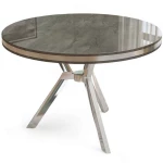 Τραπέζι Mos 240CHR2111 Φ90x74cm Anthracite-Chrome Μοριοσανίδα, Μέταλλο