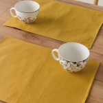 Σουπλά Leilani 28 (Σετ 4τμχ) 33X45 Mustard Kentia 100% Βαμβάκι