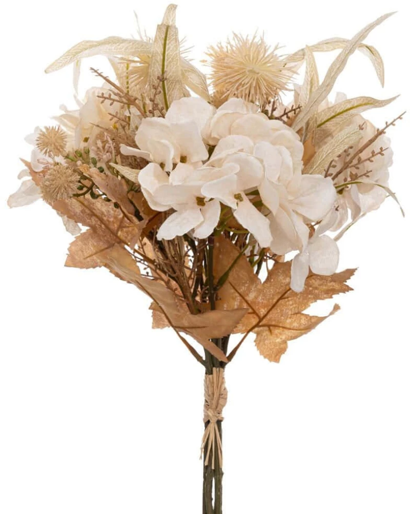 Διακοσμητικό Μπουκέτο Mix 92263 46cm Cream Συνθετικό Υλικό
