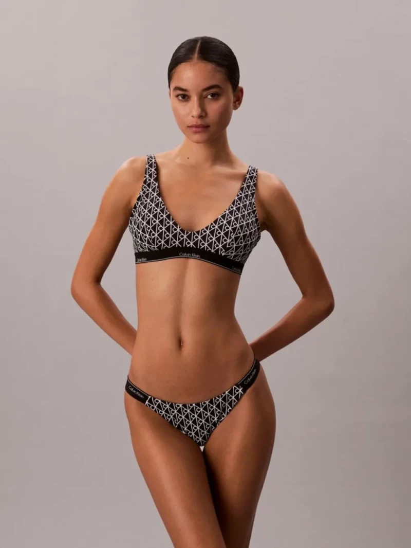 Γυναικείο μαγιό τοπ - Mπουστάκι - Calvin Klein - All over print - CK Icon