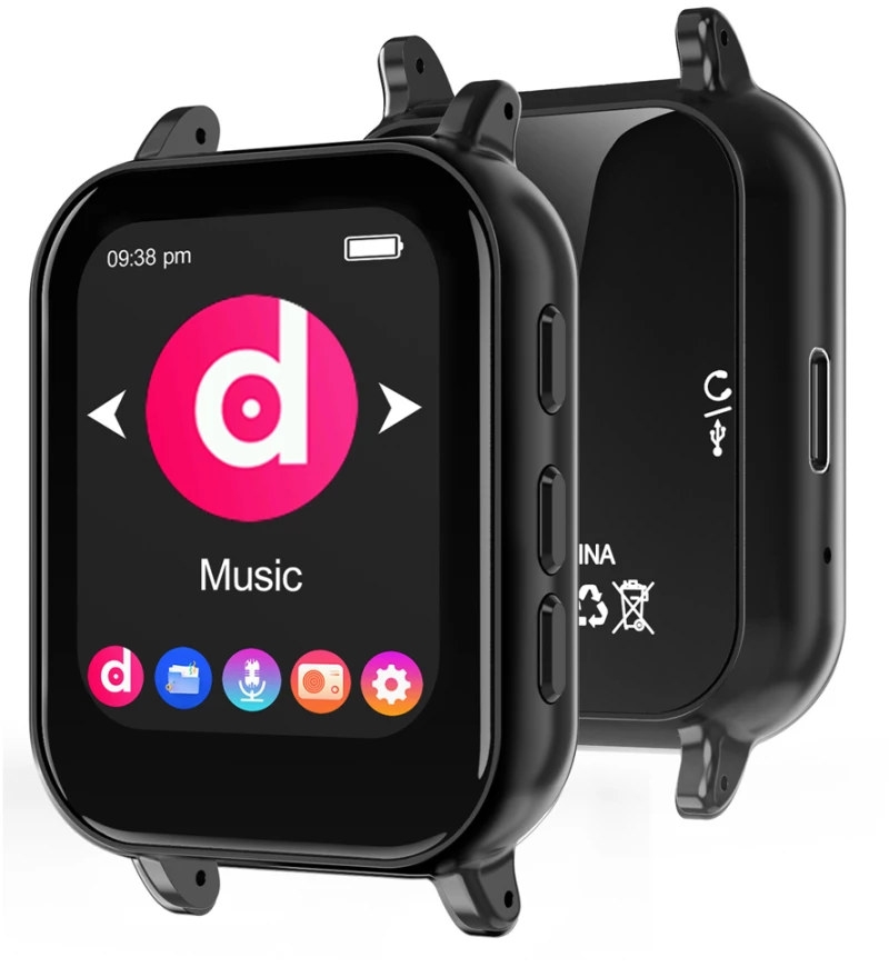 RUIZU MP3 player M8, 1.54", 32GB, Bluetooth, ελληνικό μενού, μαύρο