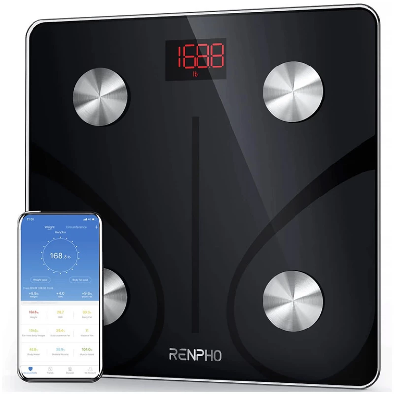 Renpho Smart Ζυγαριά με Λιπομετρητή Smart Body Scale Bluetooth με 13 Μετρήσεις Μαύρη ES-CS20M-BK