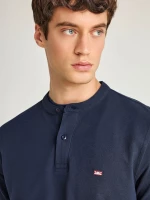 Funky Buddha Essential ανδρικό βαμβακερό regular polo μπλε FBM013-003-11-navy