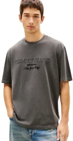 Tommy Jeans ανδρικό βαμβακερό regular t-shirt μαύρο DM0DM22545-BDS