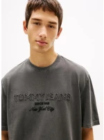 Tommy Jeans ανδρικό βαμβακερό regular t-shirt μαύρο DM0DM22545-BDS