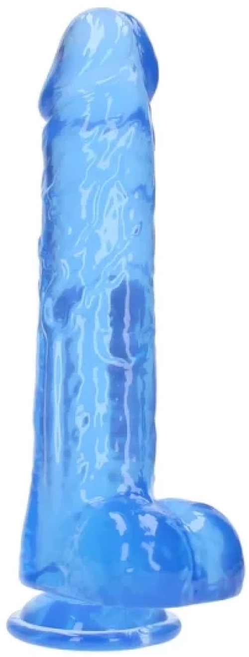 Crystal Clear - Jelly Ομοίωμα Πέους με Βεντούζα - 28 cm - Μπλέ