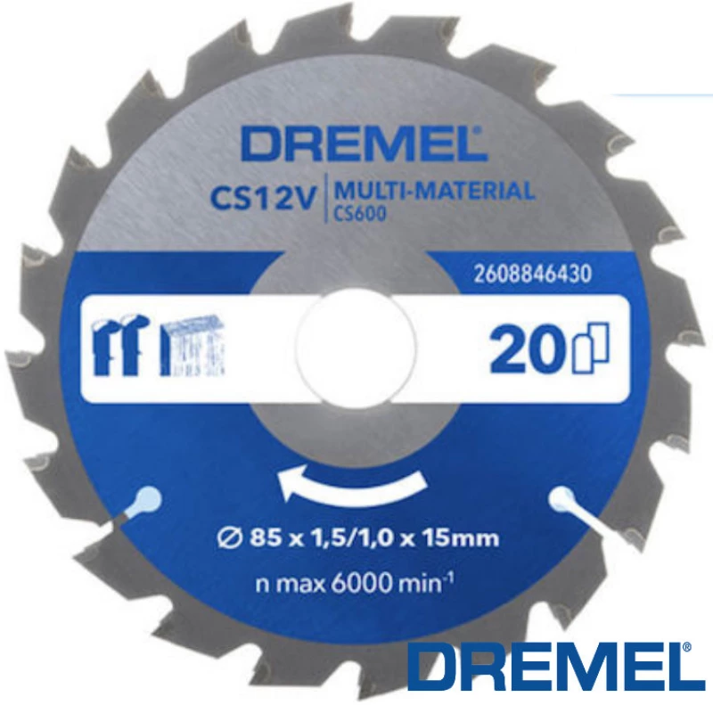 Dremel 2608846430 Δίσκος Multi-Material για CS12V-S1 Compact Saw Δισκοπρίονο Μπαταρίας Blueprint CS600