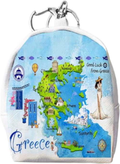 Πορτοφόλι Souvenir μπρελόκ mini - PVC - Greece - 7*9*4.5cm - 871799