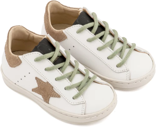 Babywalker Τρίχρωμο Sneaker Δετό EXC5315 Λευκό Μπεζ Μέντα
