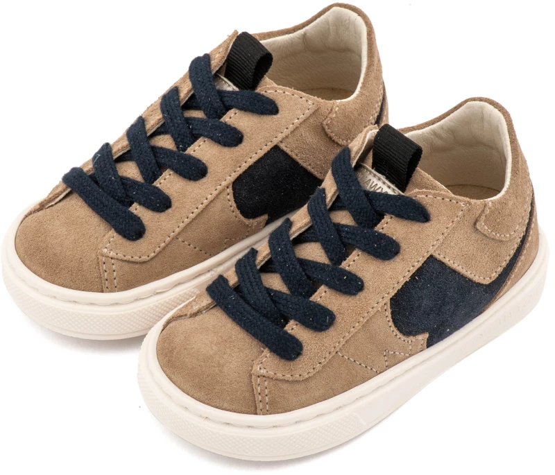 Babywalker Δίχρωμο Sneaker Δετό EXC8002 Μπεζ Μπλε