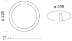 ΧΩΝΕΥΤΟ ΛΕΠΤΟ LED ΟΡΟΦΗΣ 18W CCT ΞΥΛΟ 6049