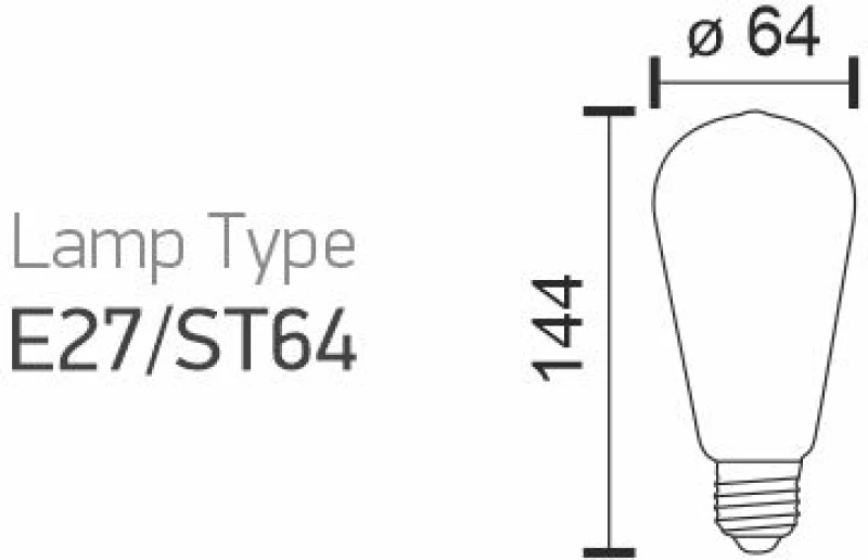 ΛΑΜΠΤΗΡAΣ E27 FILAMENT 12W 6097