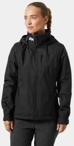 Helly Hansen Crew Hooded Midlayer Sailing Jacket 2.0 Black Μπουφάν Γυναικείο Χειμωνιάτικο