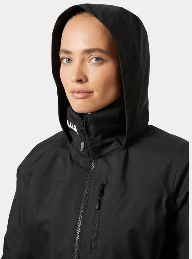 Helly Hansen Crew Hooded Midlayer Sailing Jacket 2.0 Black Μπουφάν Γυναικείο Χειμωνιάτικο