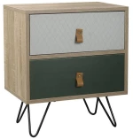 TREND MINT ΚΟΜΟΔΙΝΟ 2ΣΥΡΤΑΡΙΑ SONOMA ΠΡΑΣΙΝΟ ΜΕ PATTERN 45x29x52.5cm