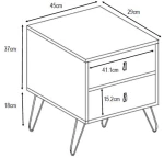 TREND MINT ΚΟΜΟΔΙΝΟ 2ΣΥΡΤΑΡΙΑ SONOMA ΠΡΑΣΙΝΟ ΜΕ PATTERN 45x29x52.5cm
