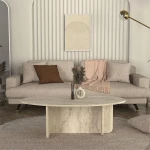 Τραπεζάκι σαλονιού Ravey χρώμα travertine 120x60x39,6εκ.