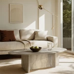 Τραπεζάκι σαλονιού Ravey χρώμα travertine 120x60x39,6εκ.