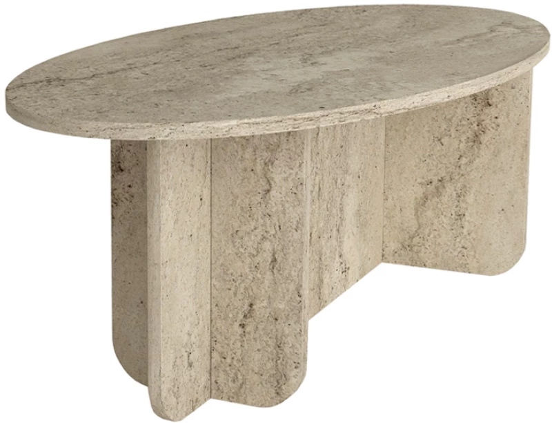 Τραπεζάκι σαλονιού Ravey χρώμα travertine 120x60x39,6εκ.