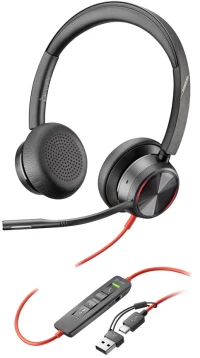 HP Poly Blackwire 8225 Stereo USB-C Headset +USB-C/A Adapter