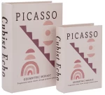 Picasso ξύλινο κουτί αποθήκευσης σε σχήμα βιβλίου σετ δύο τεμαχίων