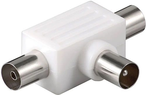 GOOBAY 67218 Μετατροπέας Coaxial male σε Coaxial 2x female Λευκό 1τμχ