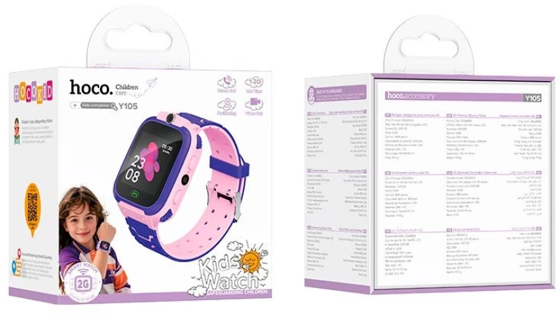 Hoco Y105 Παιδικό Smartwatch Με GPS Και Ελληνικό Μενού Ροζ
