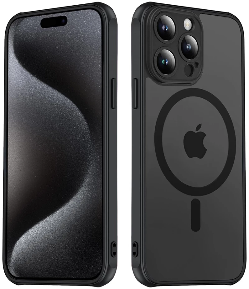 Hybrid Θήκη Σιλικόνης Με Magsafe & Metal Camera Lens Protection iPhone 12 Pro Max Μαύρη