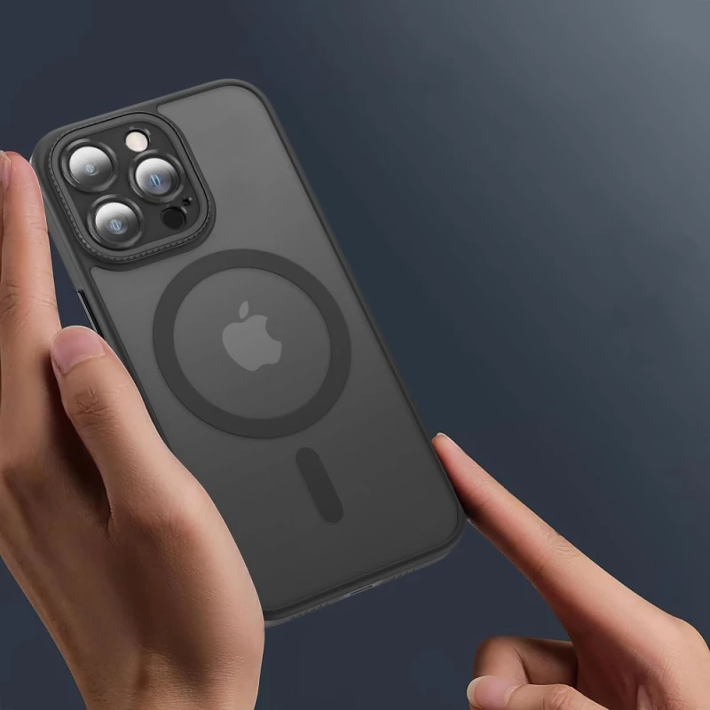 Hybrid Θήκη Σιλικόνης Με Magsafe & Metal Camera Lens Protection iPhone 12 Pro Max Μαύρη