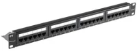 POWERTECH patch panel NETW-0046 για rack 19"/1U, 24 θυρών, CAT 6 UTP, μαύρο