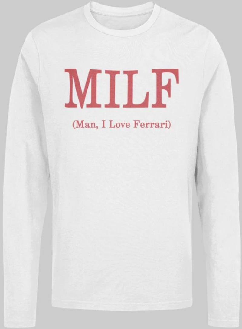 Man i love Ferrari | Hamilton | MILF Μακρυμάνικο T-Shirt - WHITE