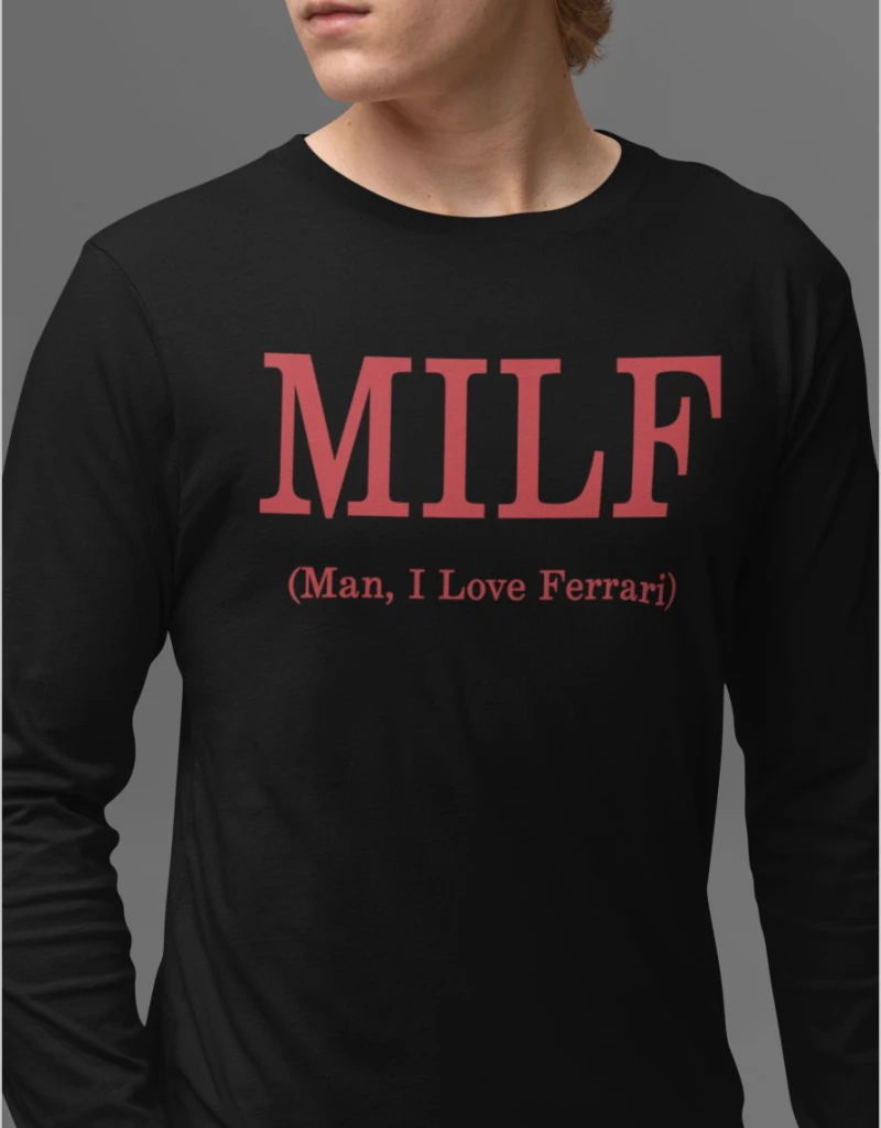 Man i love Ferrari | Hamilton | MILF Μακρυμάνικο T-Shirt - WHITE