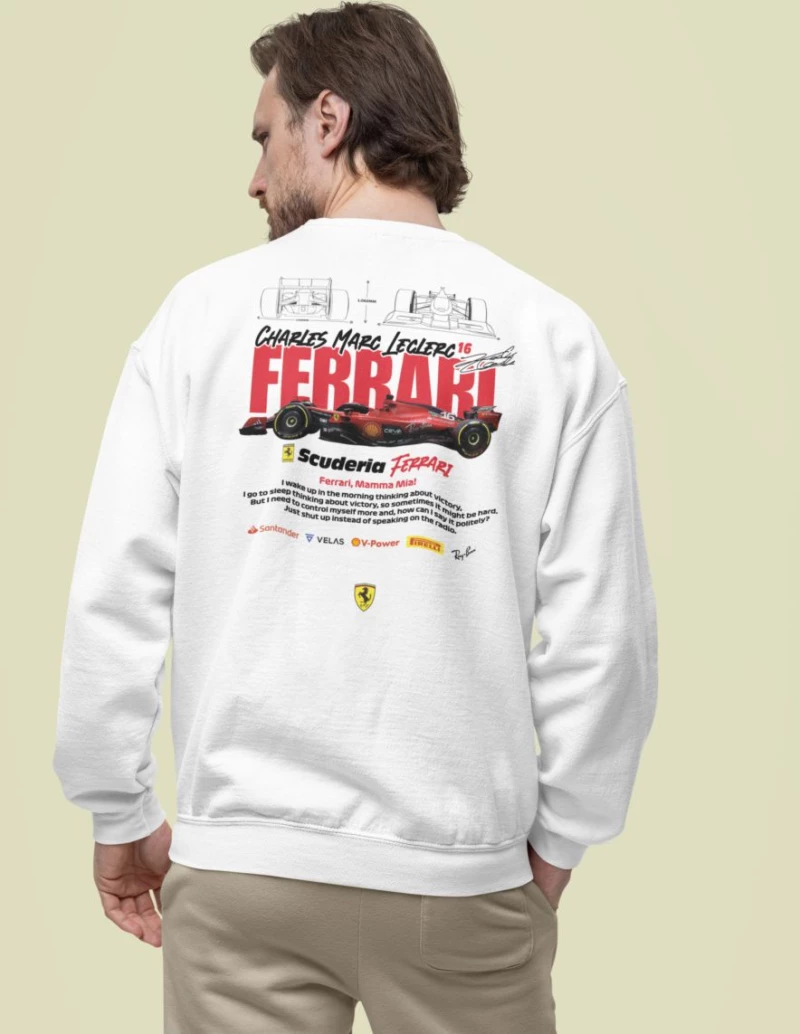 Leclerc x Ferrari Φούτερ - BLACK