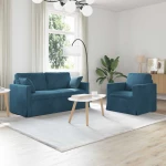 Καναπές 2 pcs Μπλε 158 x 78 x 80 εκ Βελούδο Μπλε 3407559