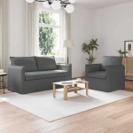 Καναπές 140cm 2 pcs Σκούρο Γκρι Μέταλλο Γκρι 3407568