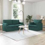 Καναπές 140cm 2 pcs Σκούρο Πράσινο Μέταλλο Πράσινο 3407563