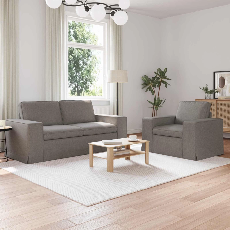 Καναπές 140cm 2 pcs Taupe Μέταλλο Taupe 3407548