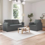 Καναπές 140cm 2 pcs Σκούρο Γκρι Μέταλλο Γκρι 3407538