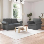 Καναπές 120cm 2 pcs Σκούρο Γκρι Μέταλλο Γκρι 3407487