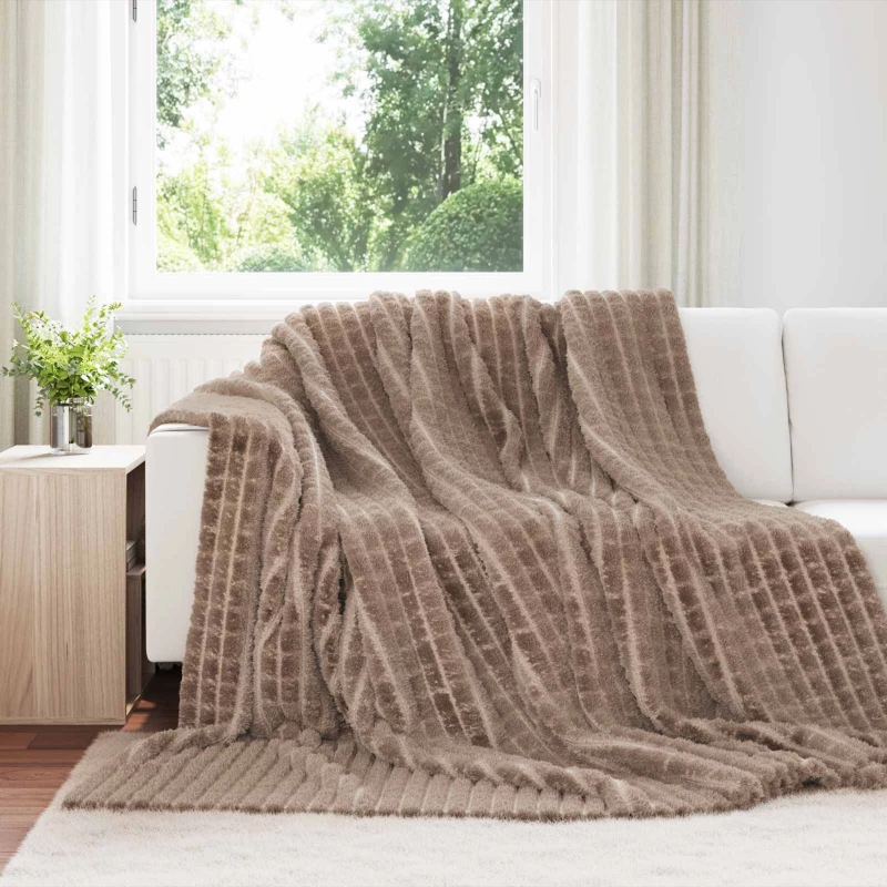 Ριχτάρια 6 pcs Καμηλοπάρδαλη 240 x 220 cm Μαλλί Καφέ 42016947