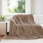 Ριχτάρια 6 pcs Καμηλοπάρδαλη 270 x 240 cm Μαλλί Καφέ 42016872