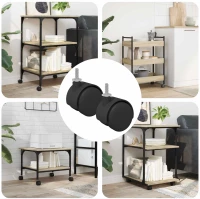 Ρόδες 2 pcs Μαύρο 40,1 x 40,1 x 37,8 χλστ PP και Σίδερο Μαύρο 864776