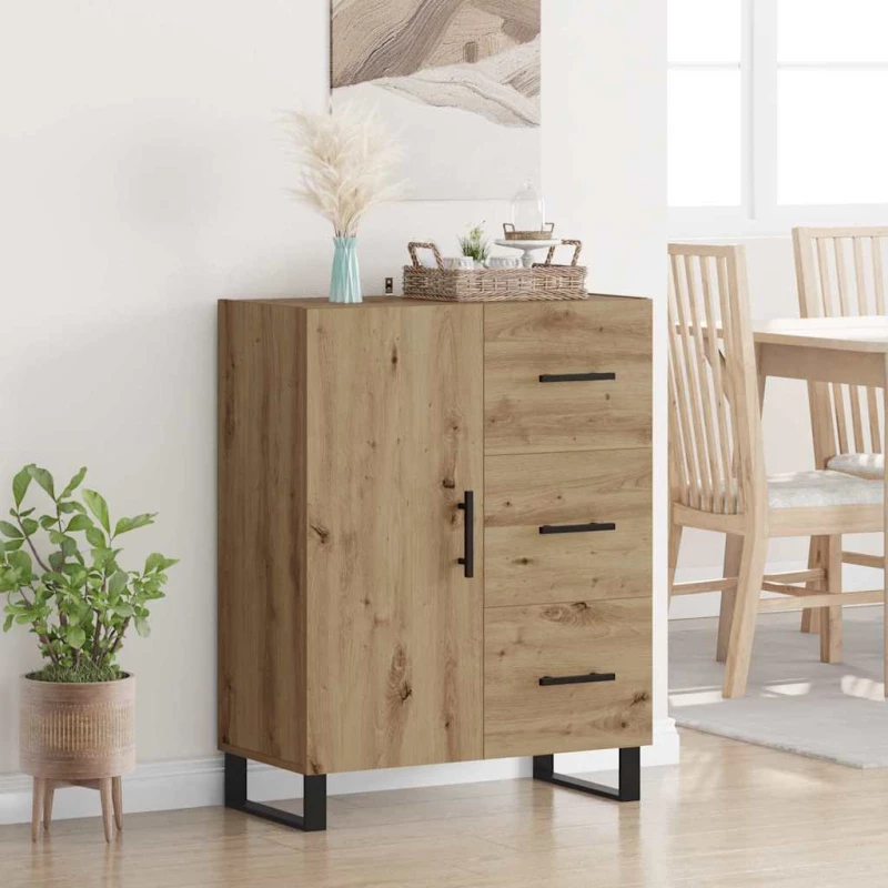 Πλαϊνό γραφείο με συρτάρι Artisan Oak 69,5 x 34 x 90 εκ. Καφέ 881541