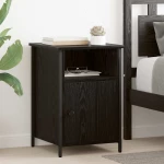 Κομοδίνο 2 pcs Μαύρη Οξυά 40 x 42 x 60 εκ. Επεξεργασμένο ξύλο Μαύρο 881837